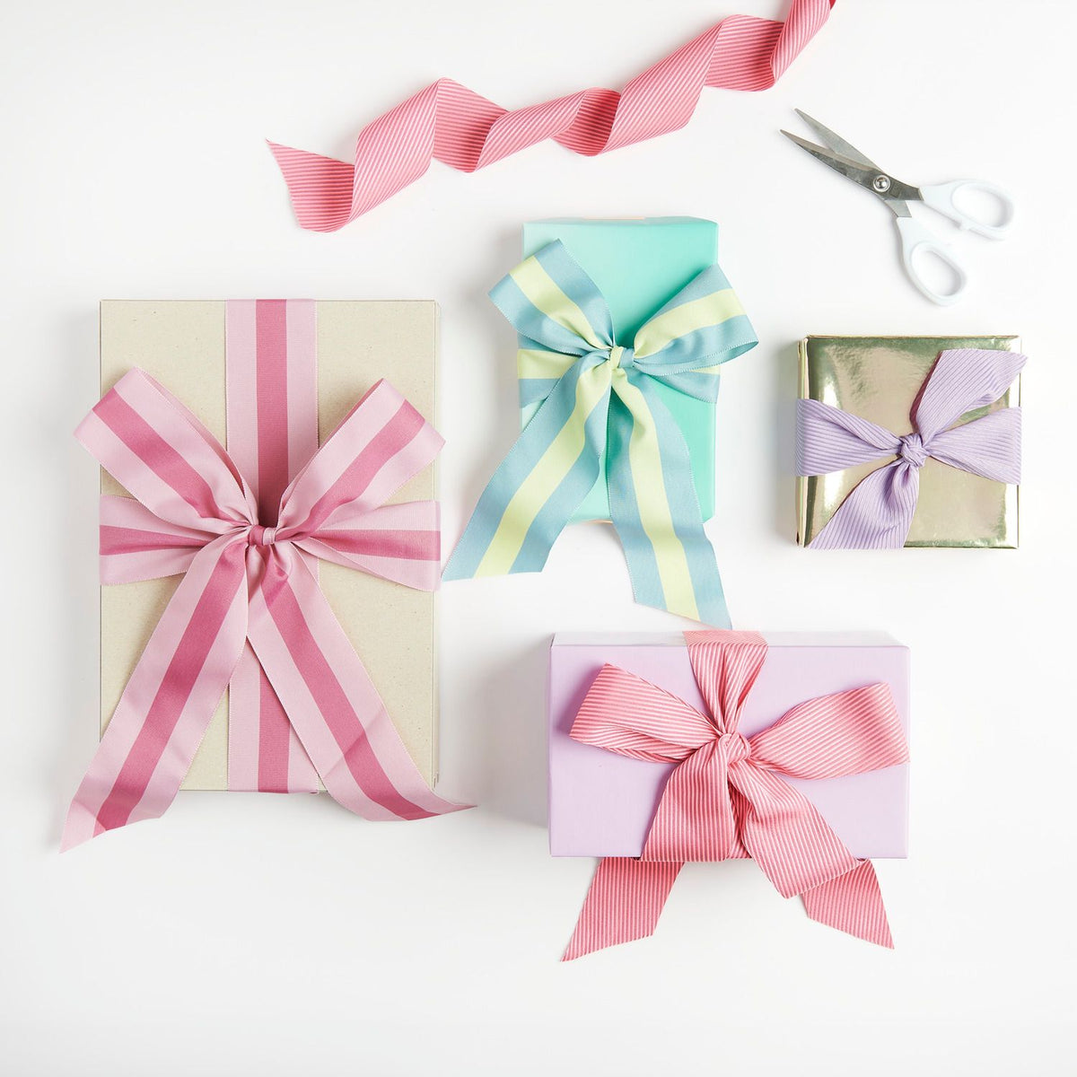 Geschenke Webband - Blau-Grün gestreift - Extra Breit