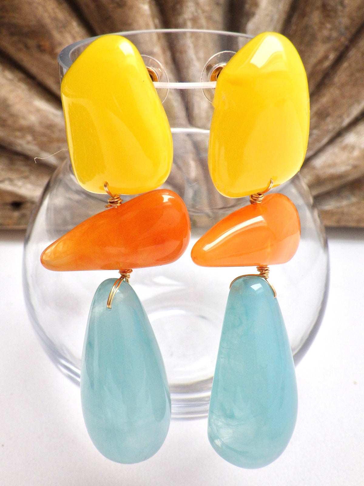 SALE - Ohrringe Gelb/Orange/Türkis