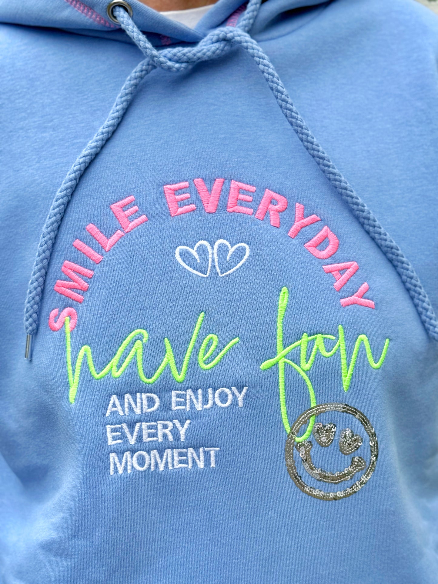 SALE - Zwillingsherz Sweatshirt - Blau Smile Everyday