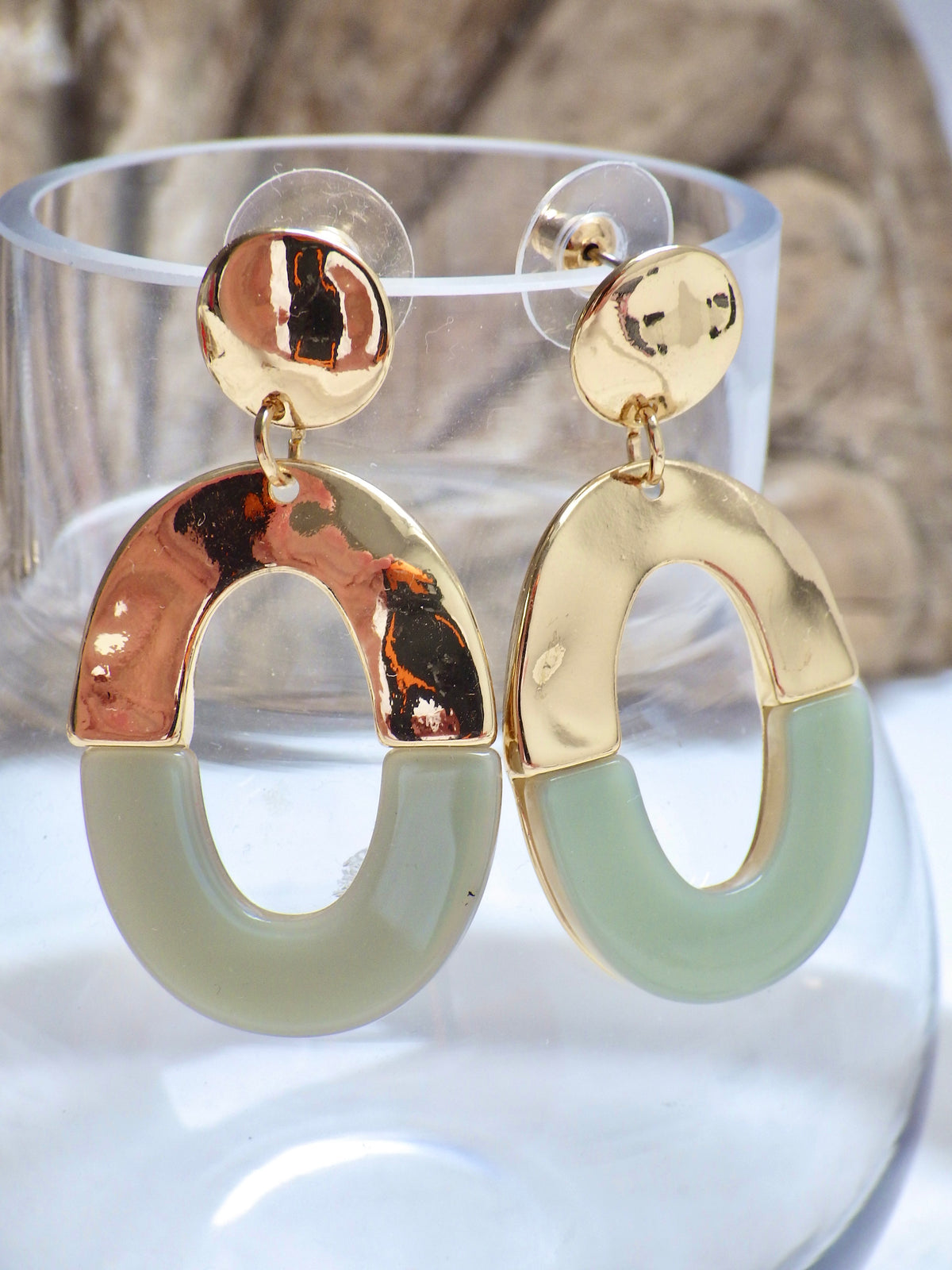 SALE - Ohrringe Oval Grün #18