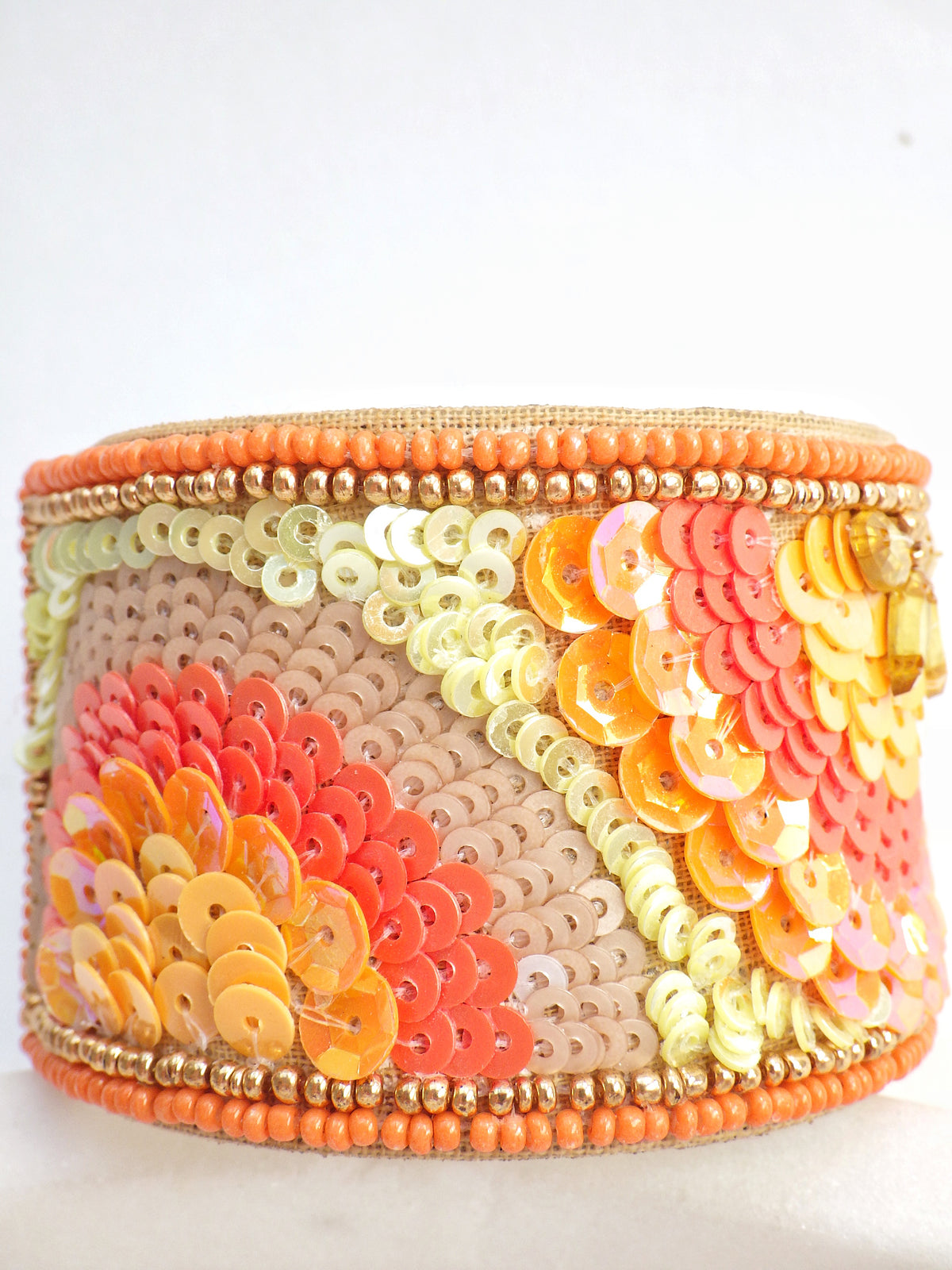 SALE - Armreif - Orange Blüten #08
