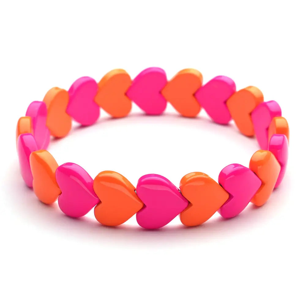 SALE - Lot 83 - Armband Orange-Pink Herz
