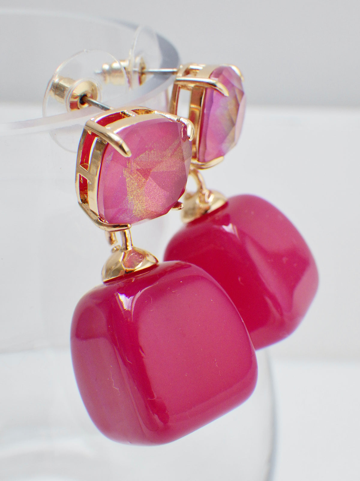 SALE - Ohrringe Kleiner Hänger Rosa/Rot #21