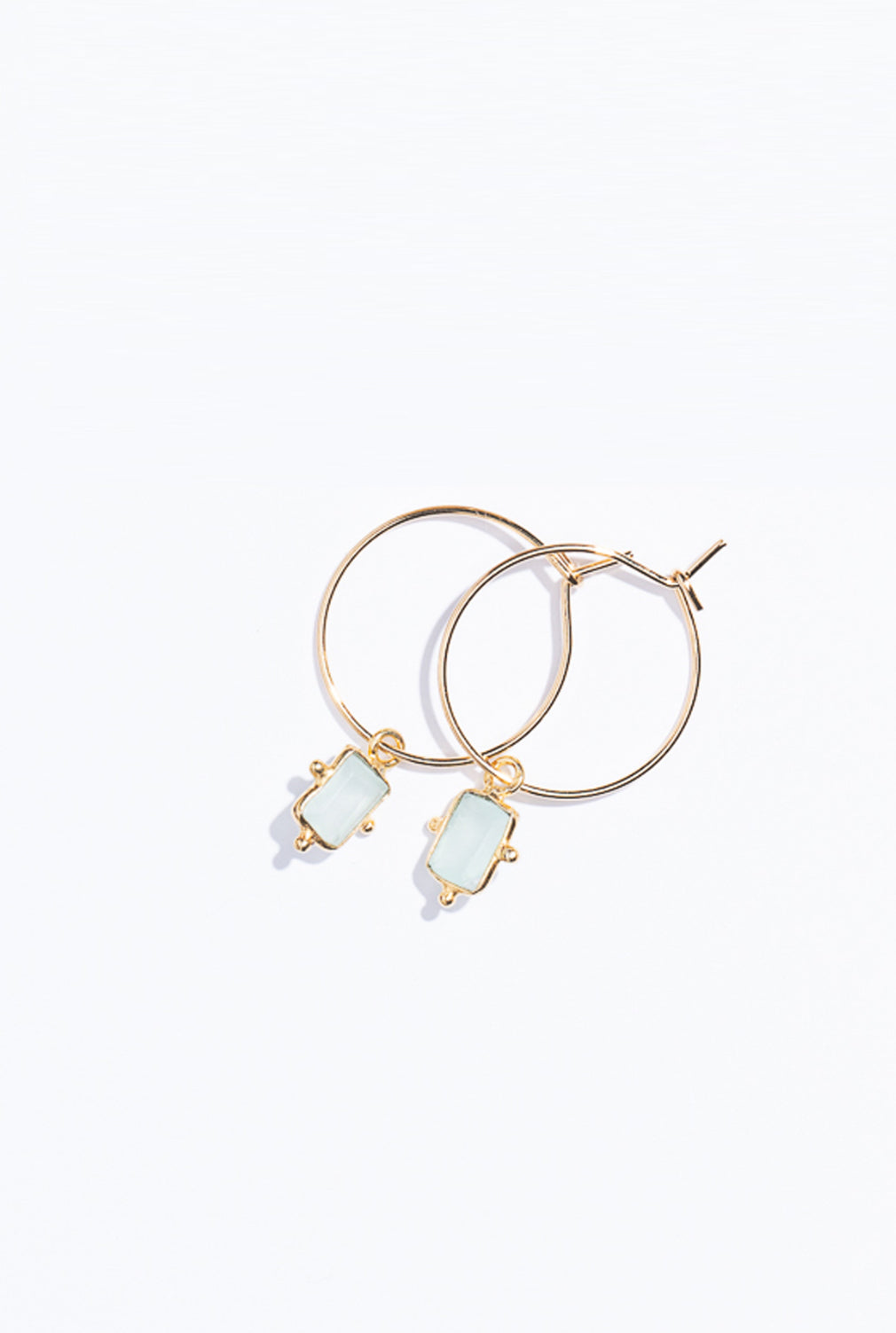 SALE ⭐️ Ohrringe - Feine Creole mit Jade-Anhänger