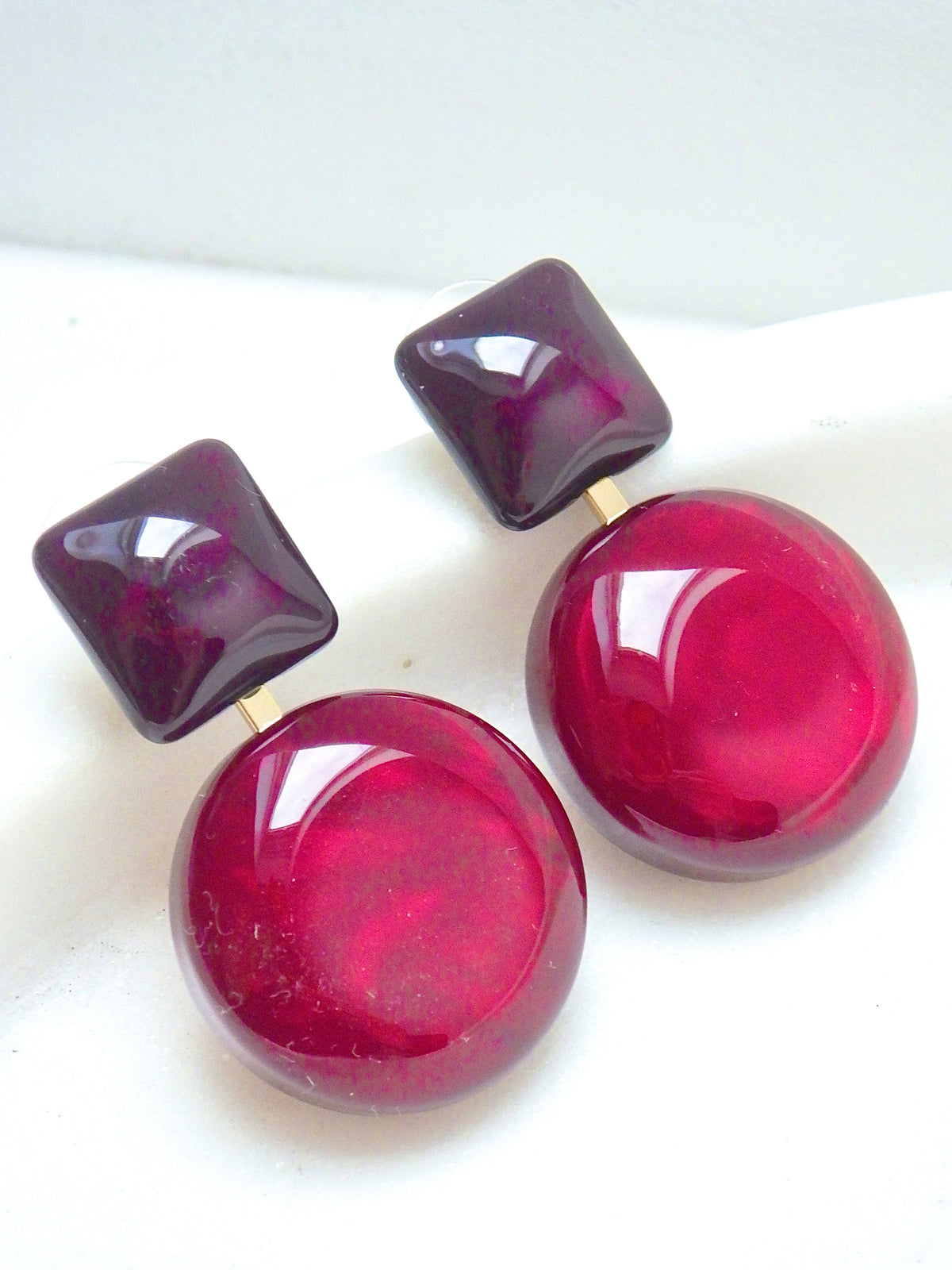Biba Herbstohrring - Lolli Kirschrot/Lila
