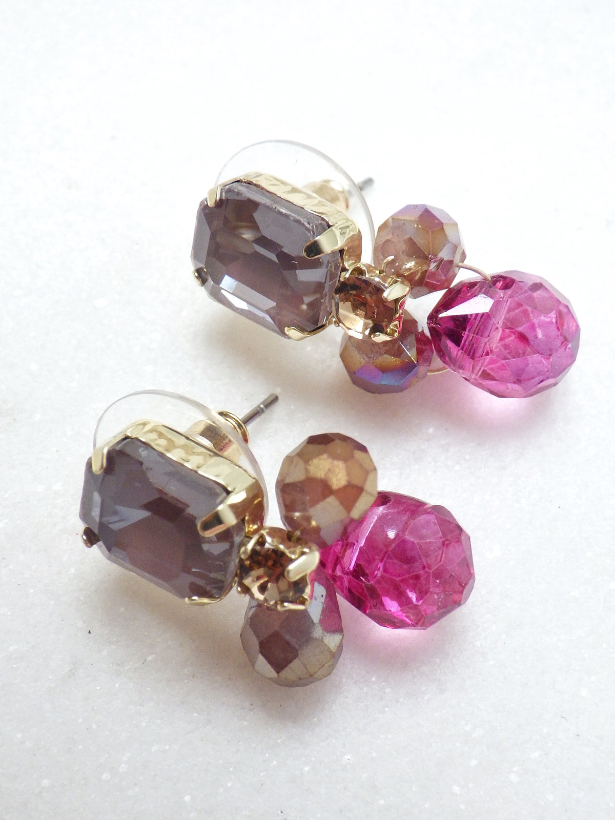 Biba Herbstohrring - Mini - Braun/Pink