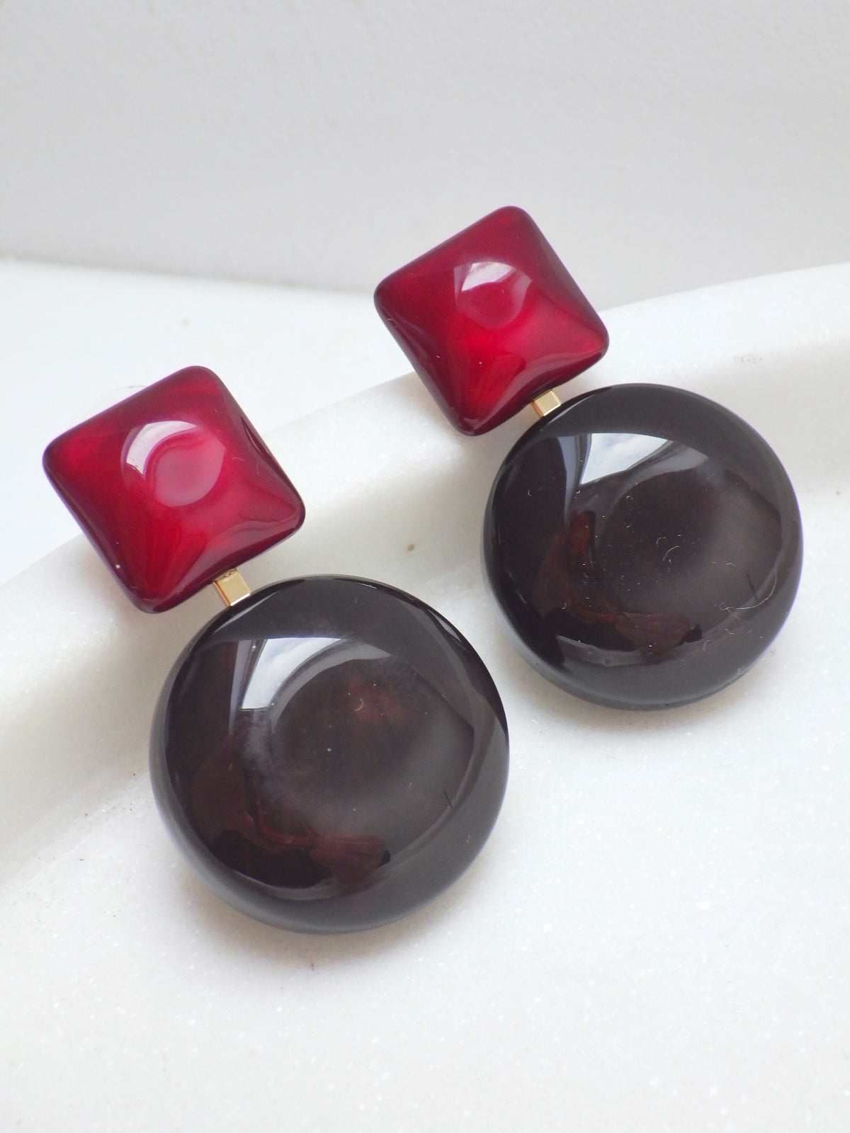 Biba Herbstohrring - Lolli Rot/Dunkelbraun