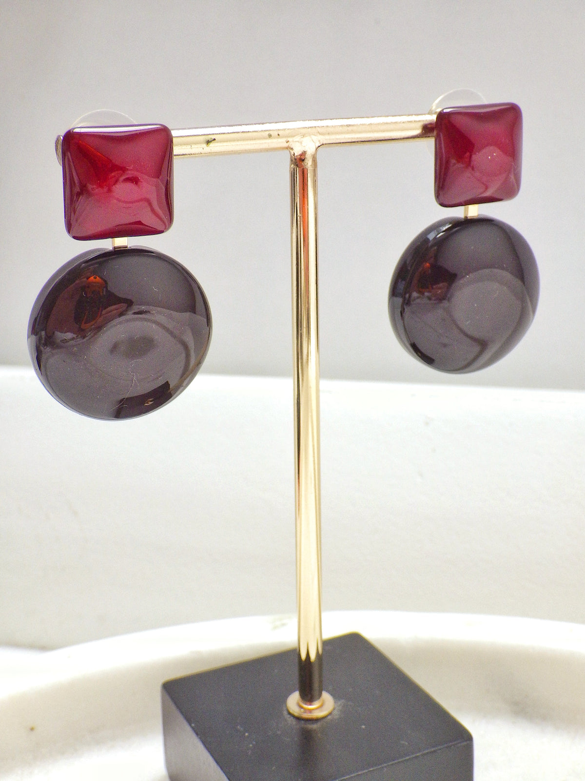 Biba Herbstohrring - Lolli Rot/Dunkelbraun