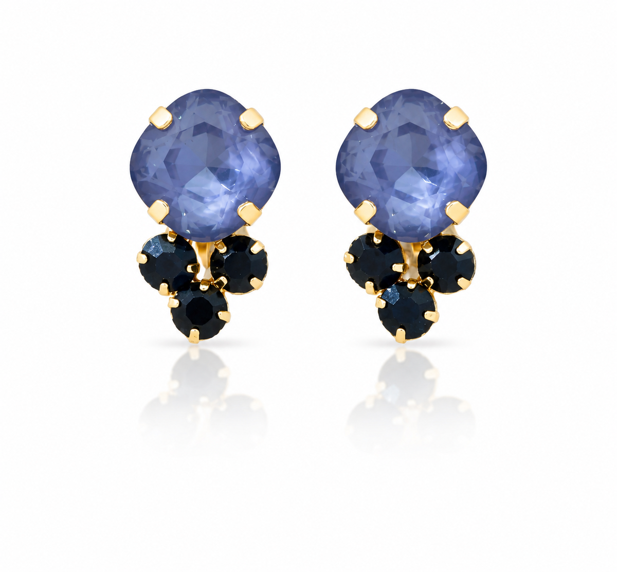 Clip - Rund mit drei Steinen - Blau