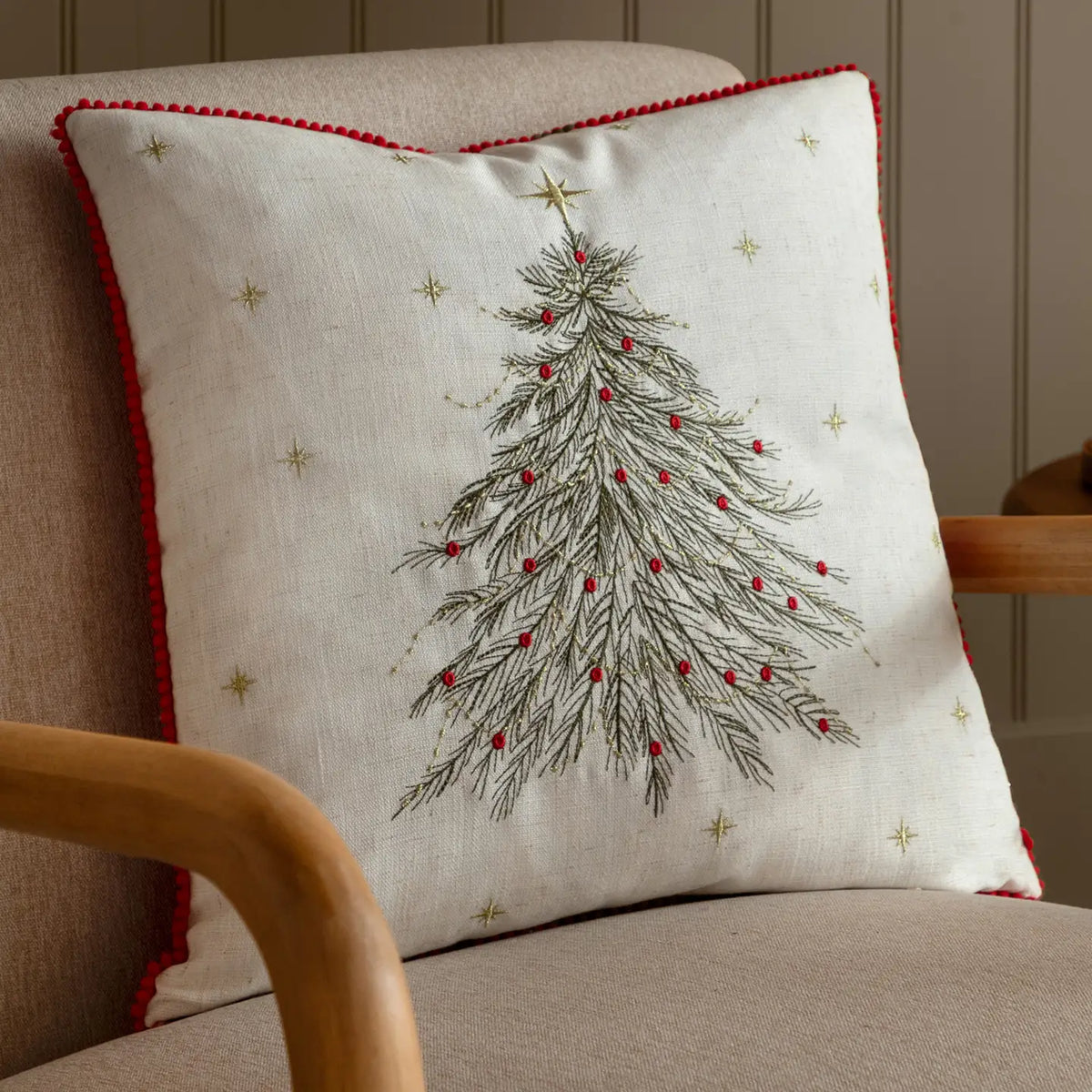 Weihnachtskissen - Glitzernder Weihnachtbaum (45 x 45 cm)