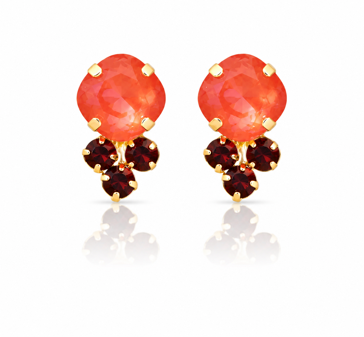 Clip - Rund mit drei Steinen - Orange