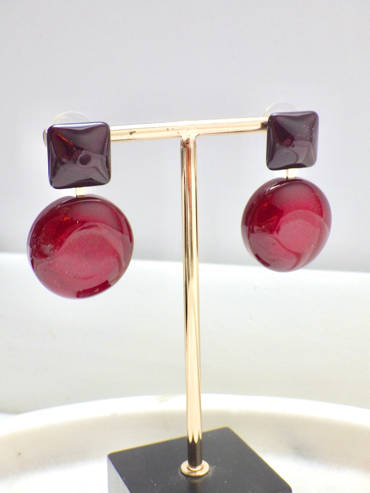 Biba Herbstohrring - Lolli Kirschrot/Lila