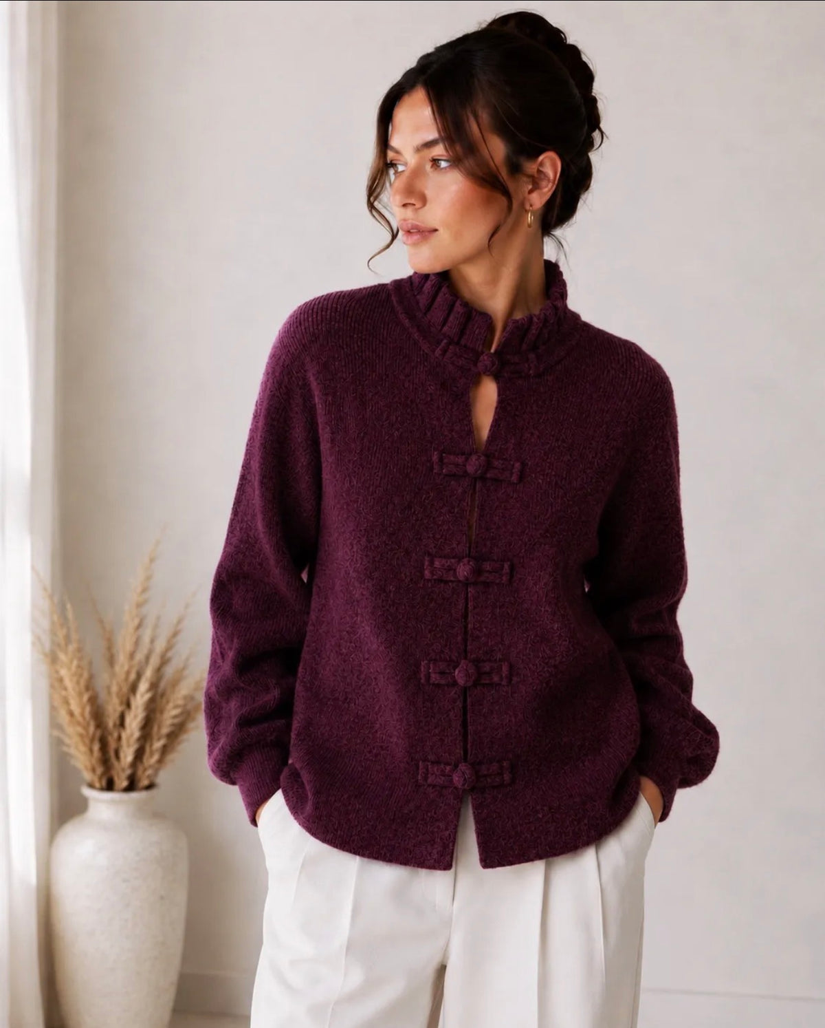 Strickjacke Milli - Weinrot