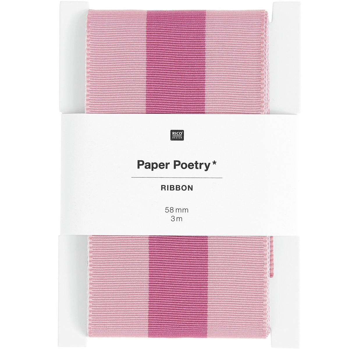 Geschenke Webband - Rosa-Altrosa gestreift - Extra Breit