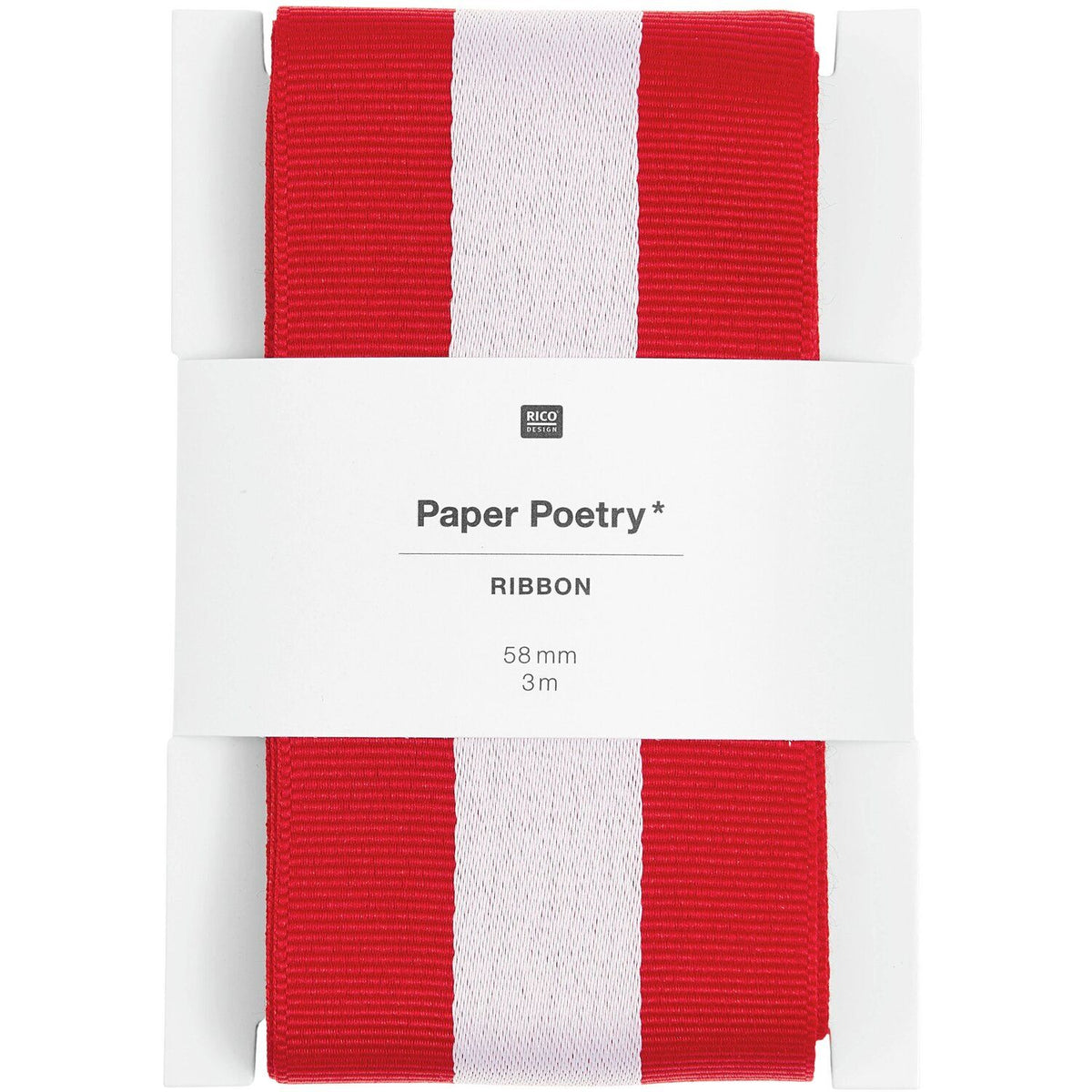 Geschenke Webband - Rot-Weiss gestreift - Extra Breit