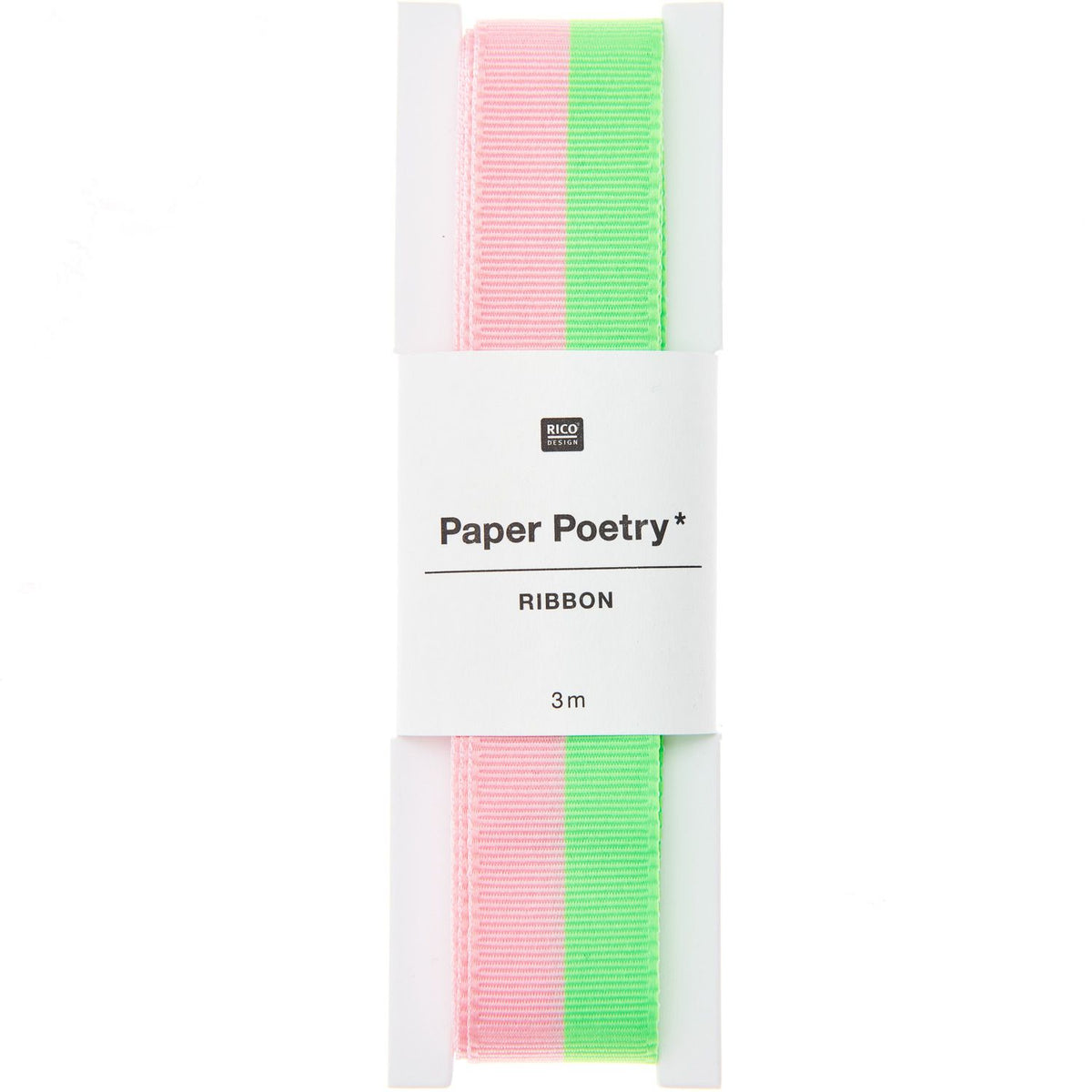 Geschenke Webband - Neongrün-Rosa gestreift