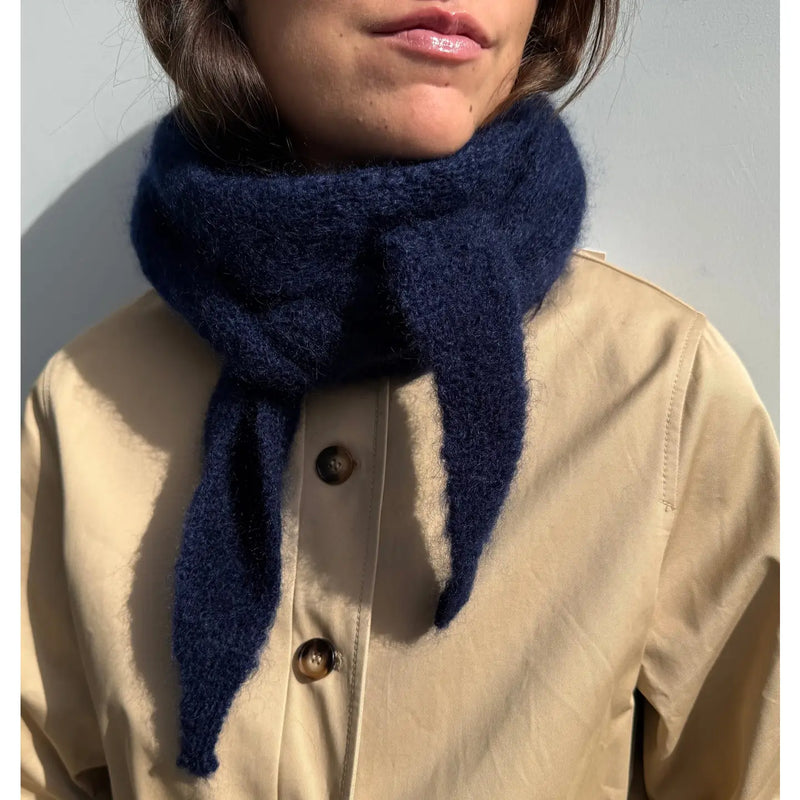 Mohair Dreieckstuch Blau