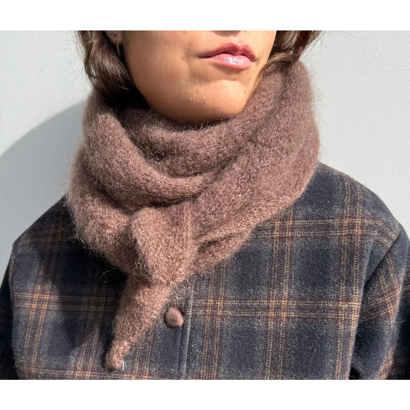 Mohair Dreieckstuch Schoko