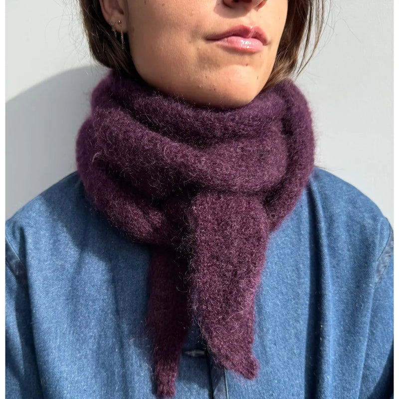 Mohair Dreieckstuch Aubergine