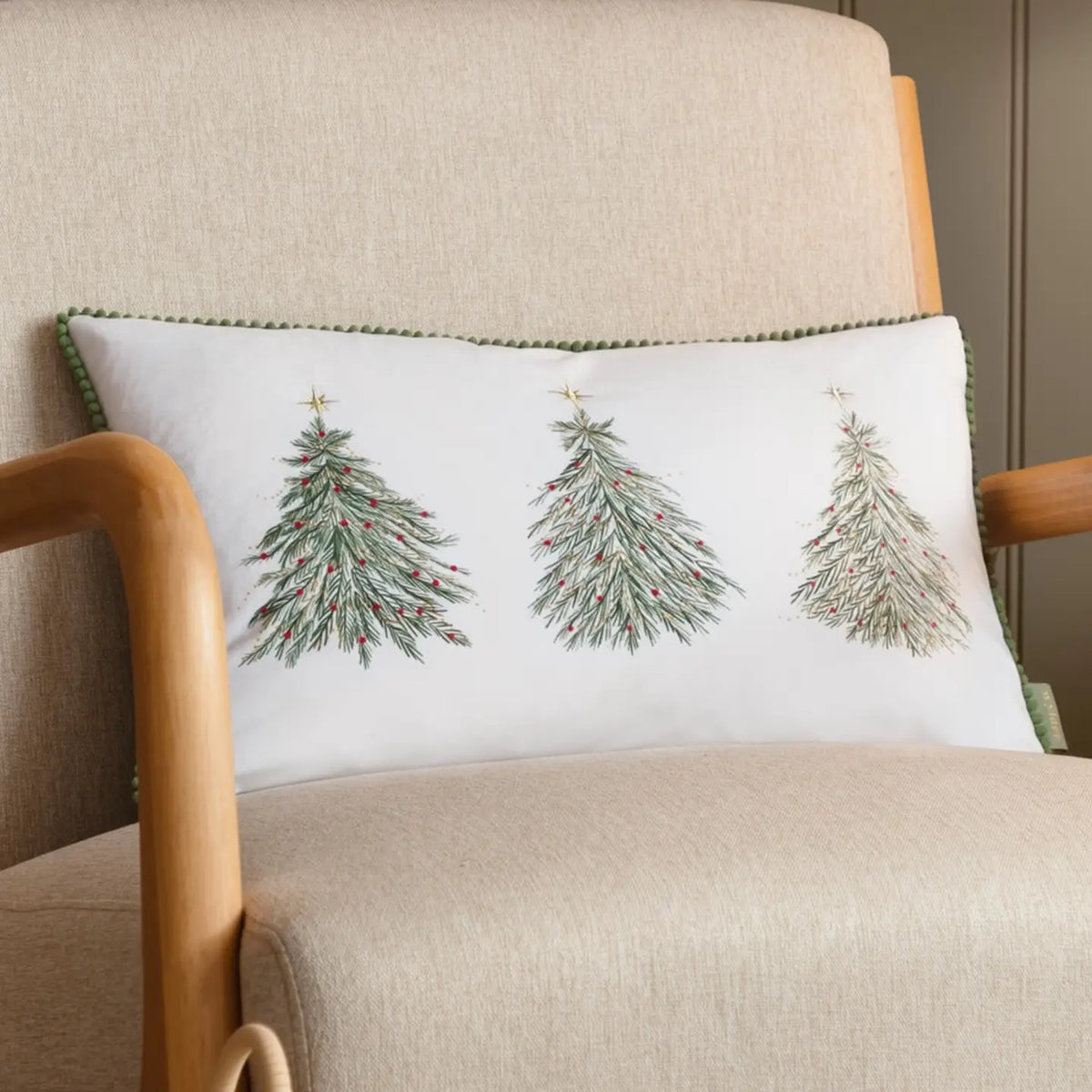 Weihnachtskissen - Glitzernder Weihnachtsbaum (30x50)