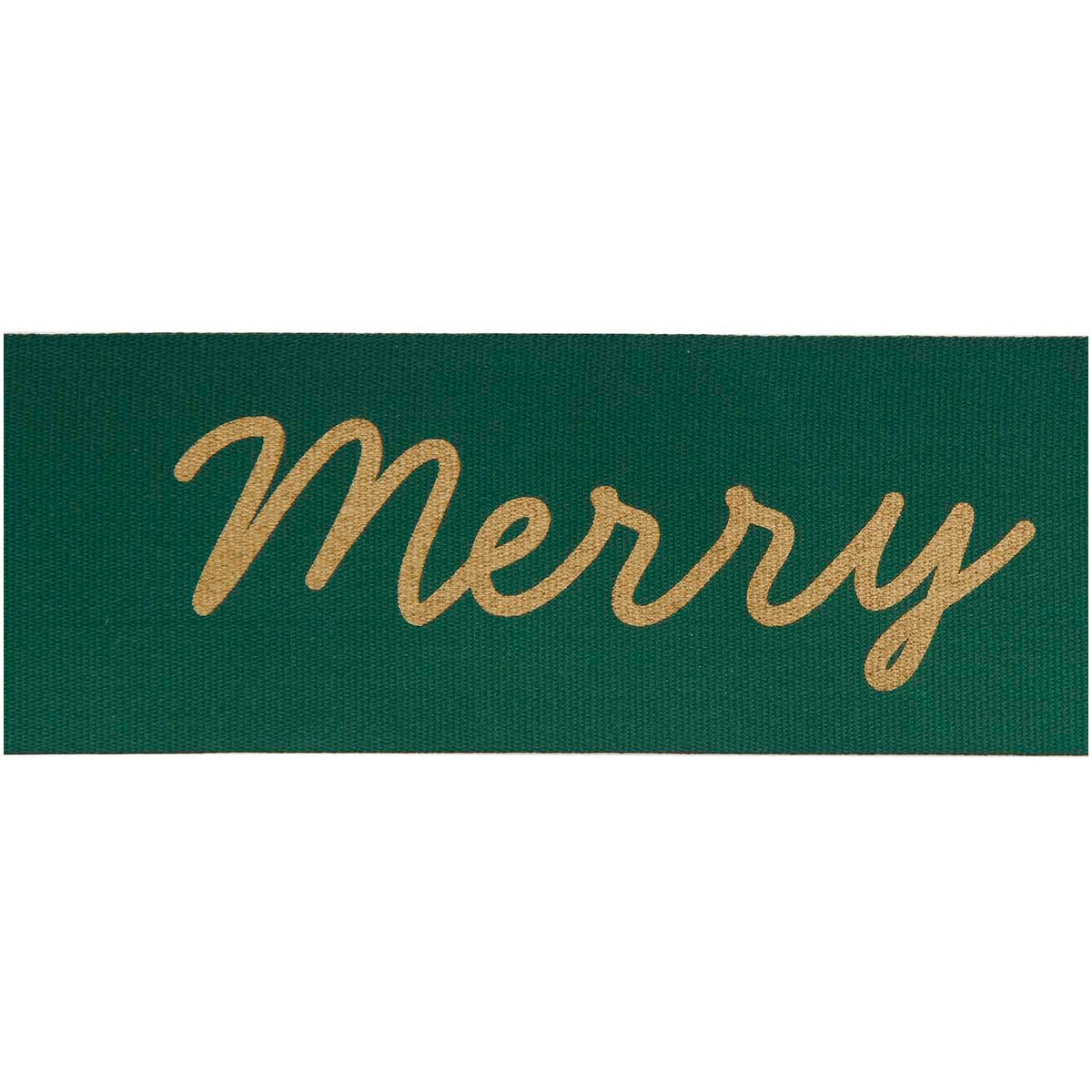 Paper Poetry Taftband - Dunkelgrün-Gold mit Merry Christmas Schriftzug