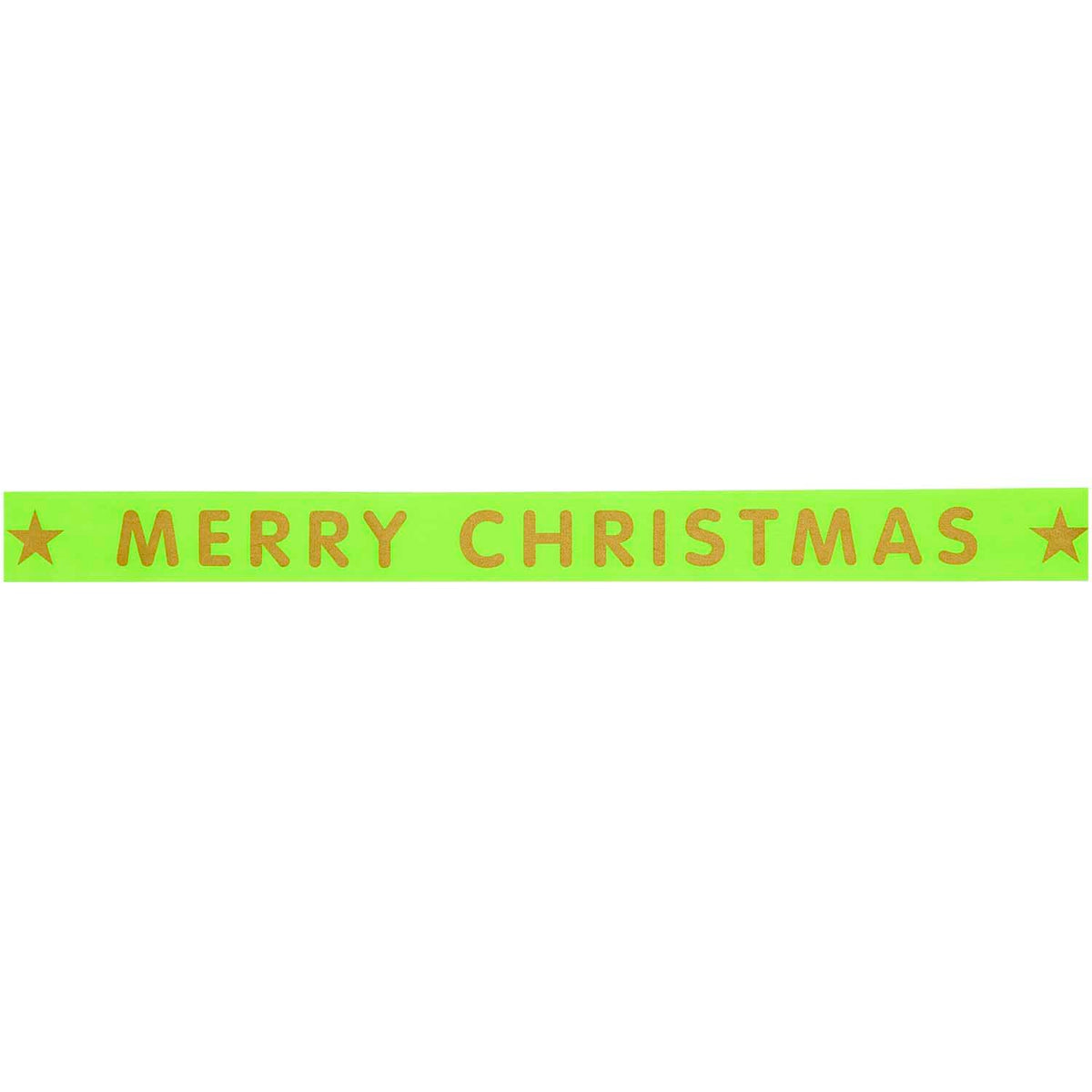 Paper Poetry Taftband - Neongrün-Gold mit Merry Christmas Schriftzug