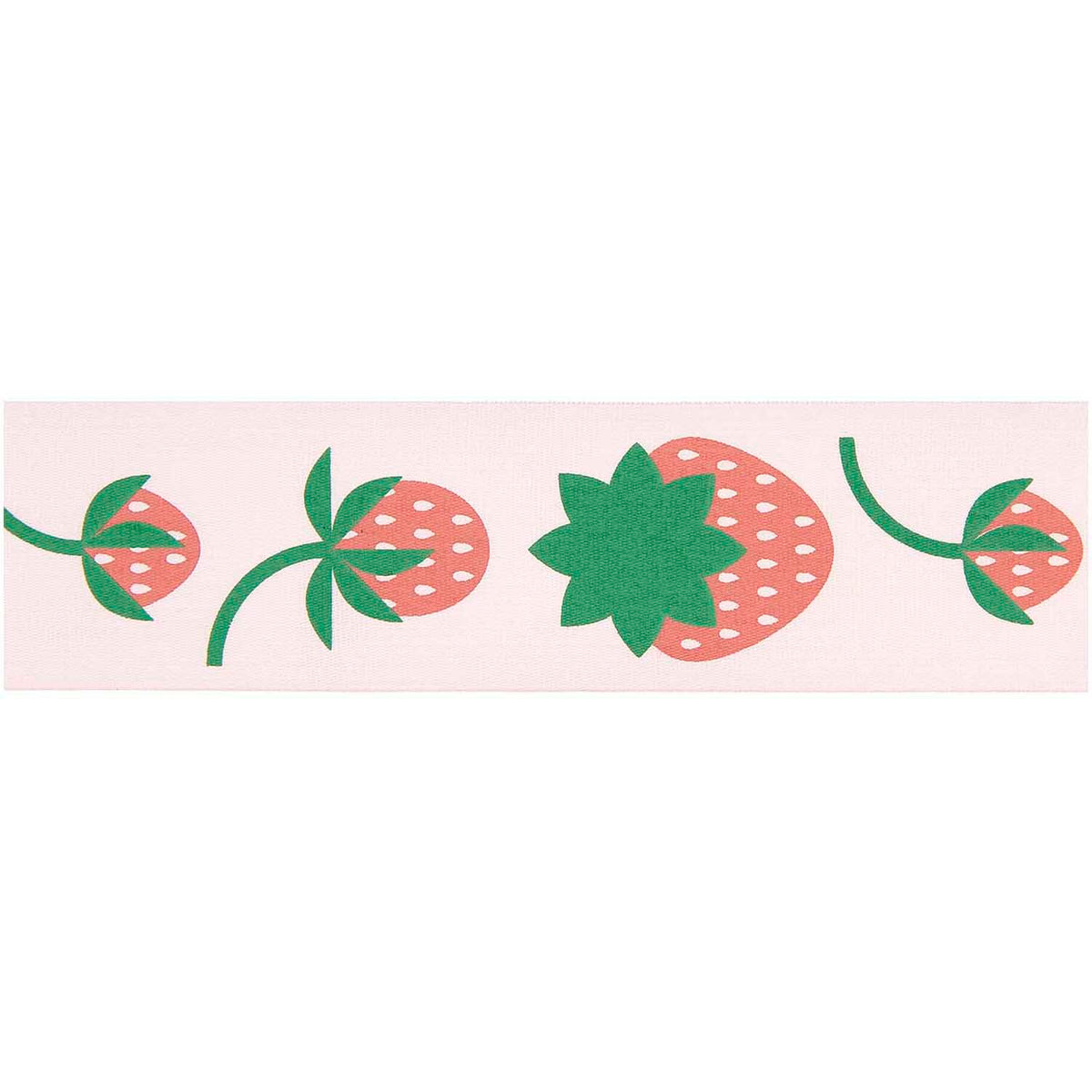 Paper Poetry Taftband - Rosa-Rot-Grün mit Erdbeeren