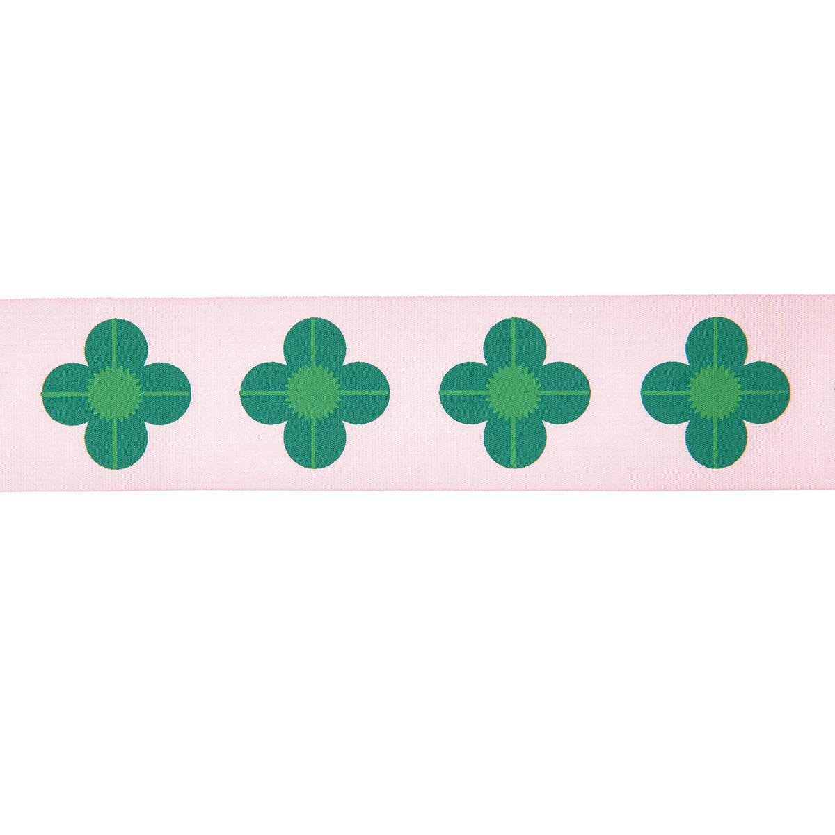 Paper Poetry Taftband - Rosa-Grün mit Kleeblättern