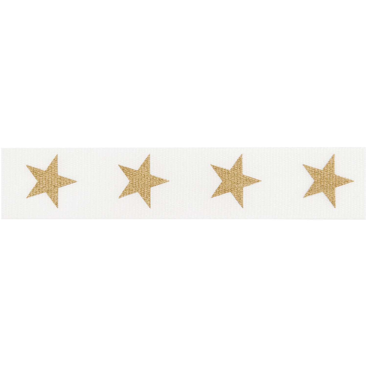 Paper Poetry Taftband - Weiss-Gold mit Stern - Schmal