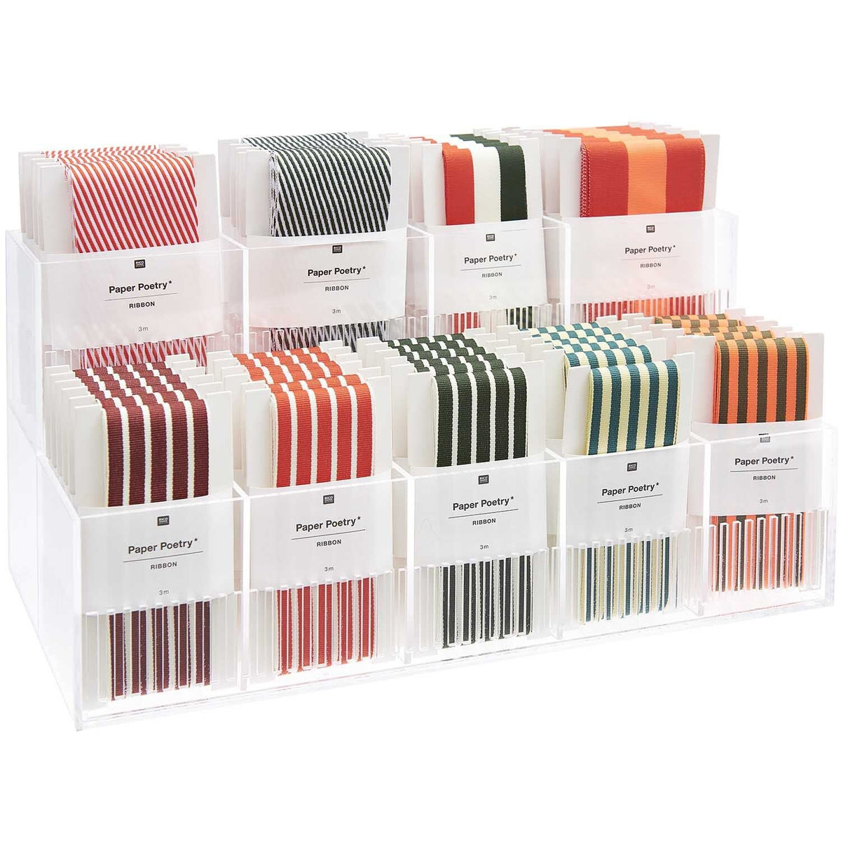 Geschenke Webband - Neonrot-Olivgrün