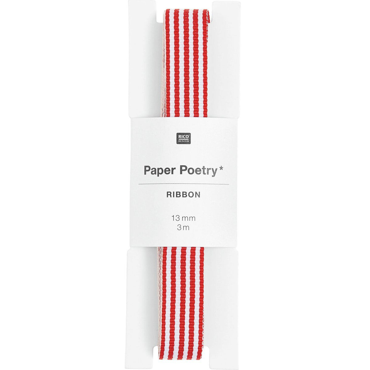 Paper Poetry Webband - Rot-Weiss gestreift - Schmal