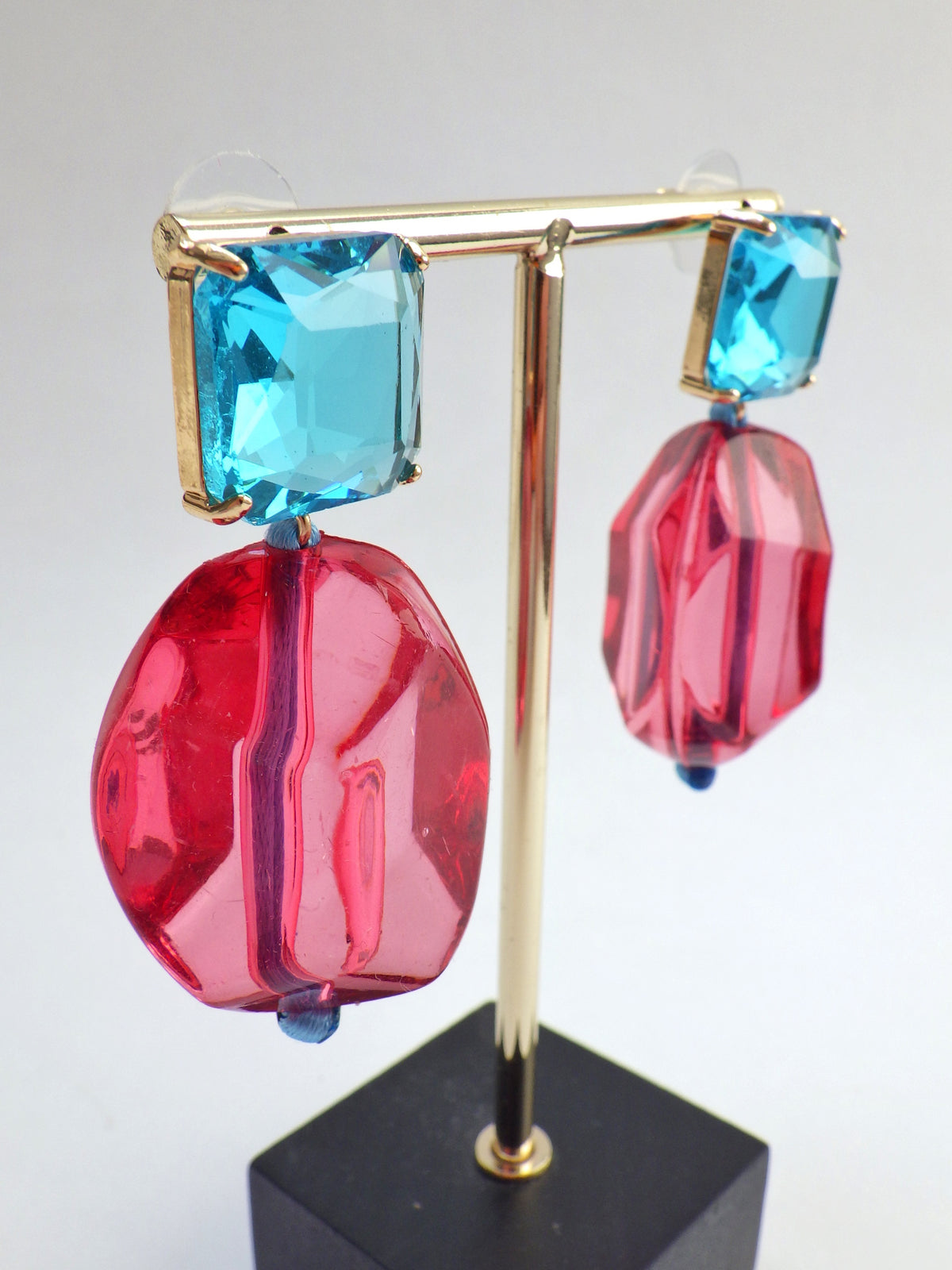 SALE - Ohrringe - „Klunker“ Blau/Pink