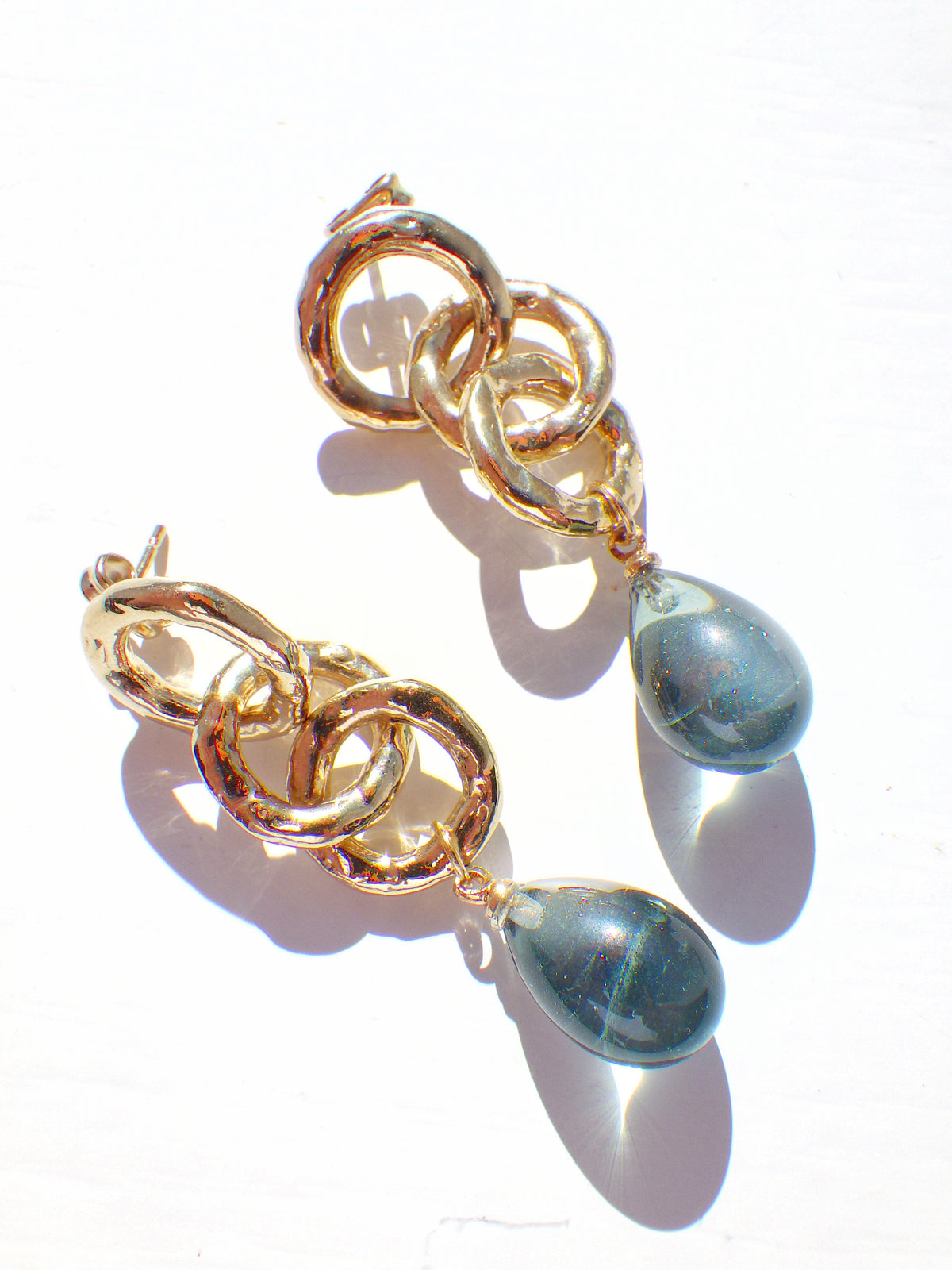 SALE ⭐️ Ohrringe - Hänger Muranoglas - Graugrün Hänger