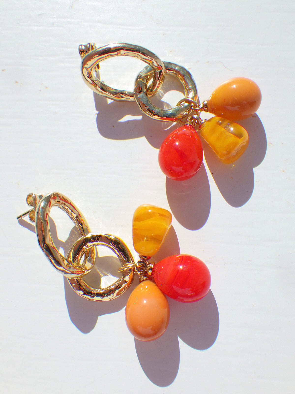 ⭐️ Ohrringe - Muranoglas - 3er Orange