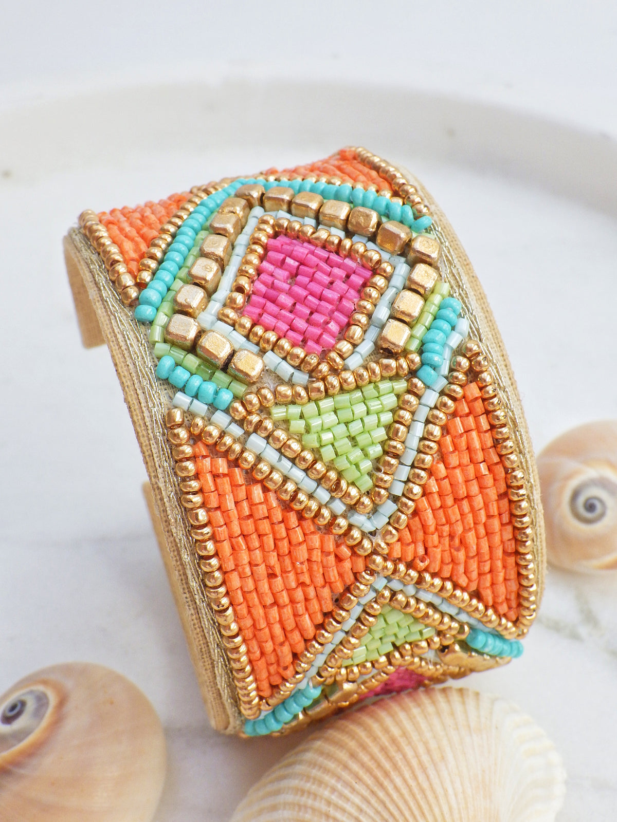 SALE / Armreif - Orange Raute #37