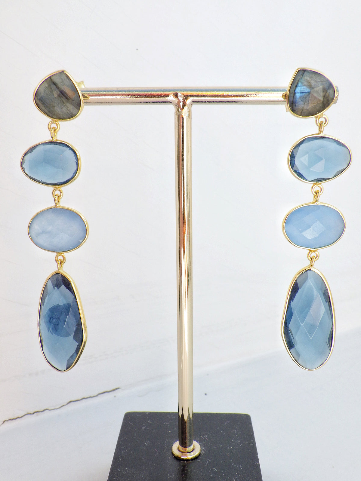 SALE ⭐️ Ohrringe - Länglicher Hänger - blaue Stein