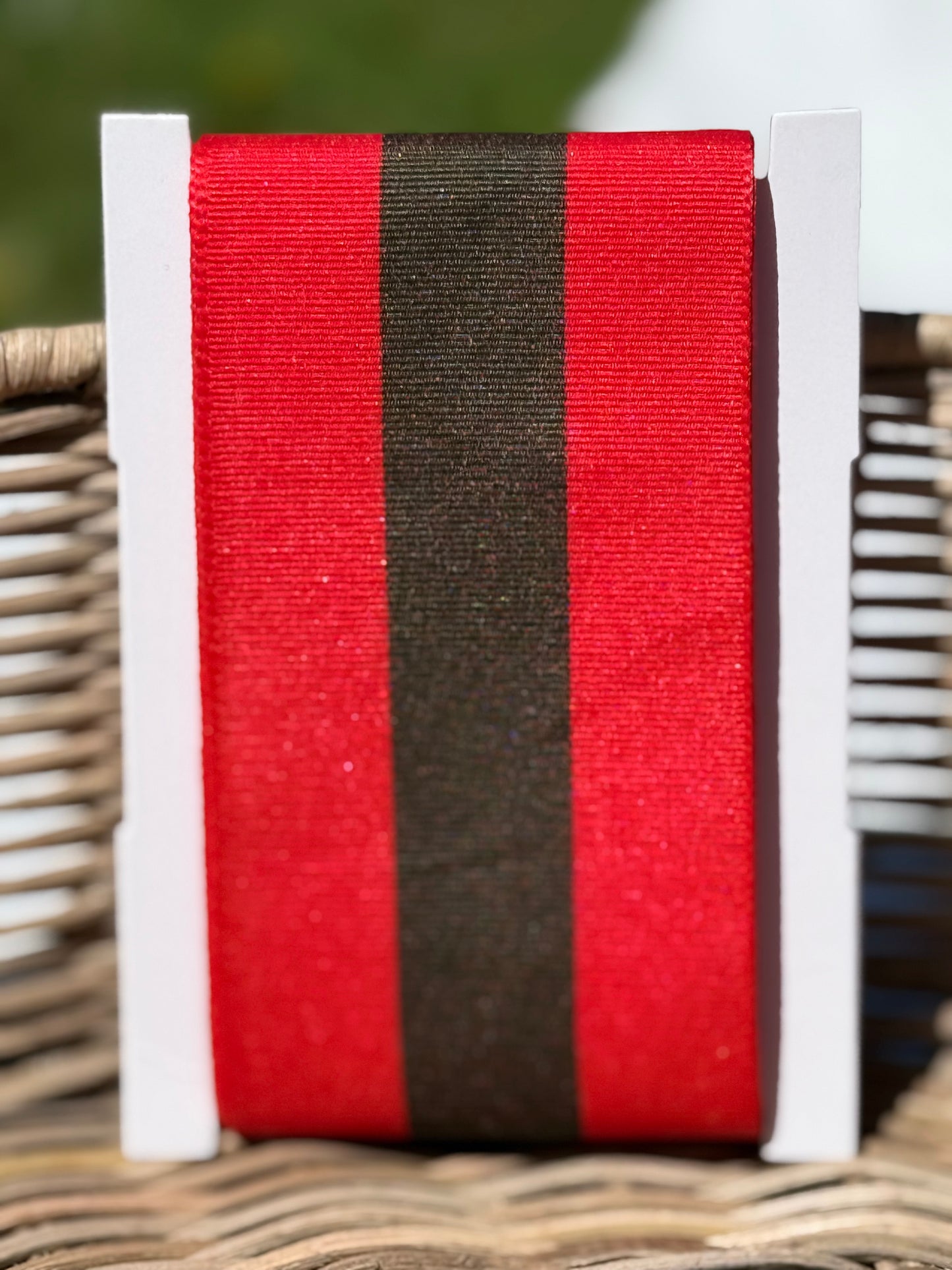 Geschenke Webband - Rot-Grün gestreift