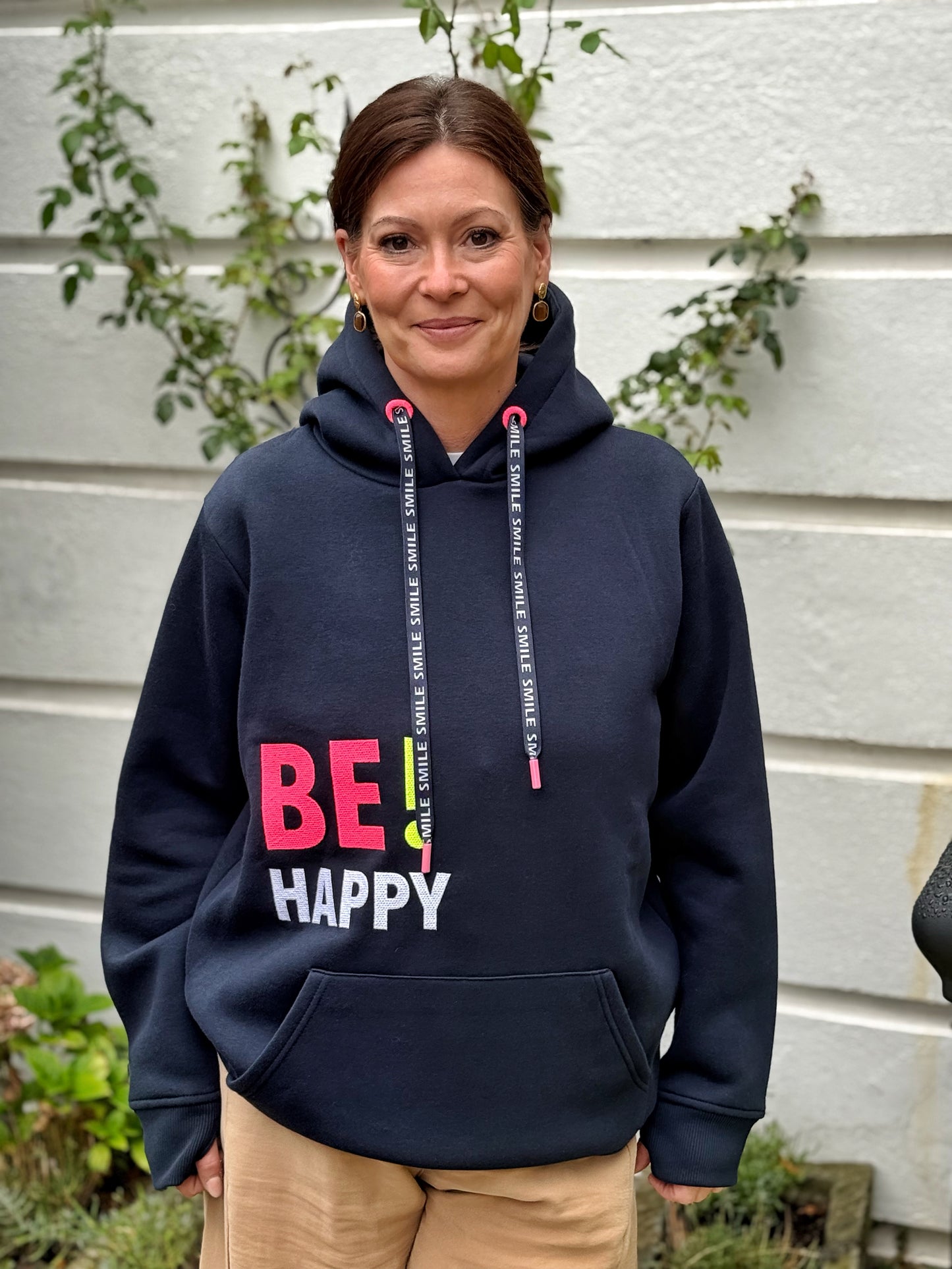 SALE - Zwillingsherz Sweatshirt - Dunkelblau Be happy