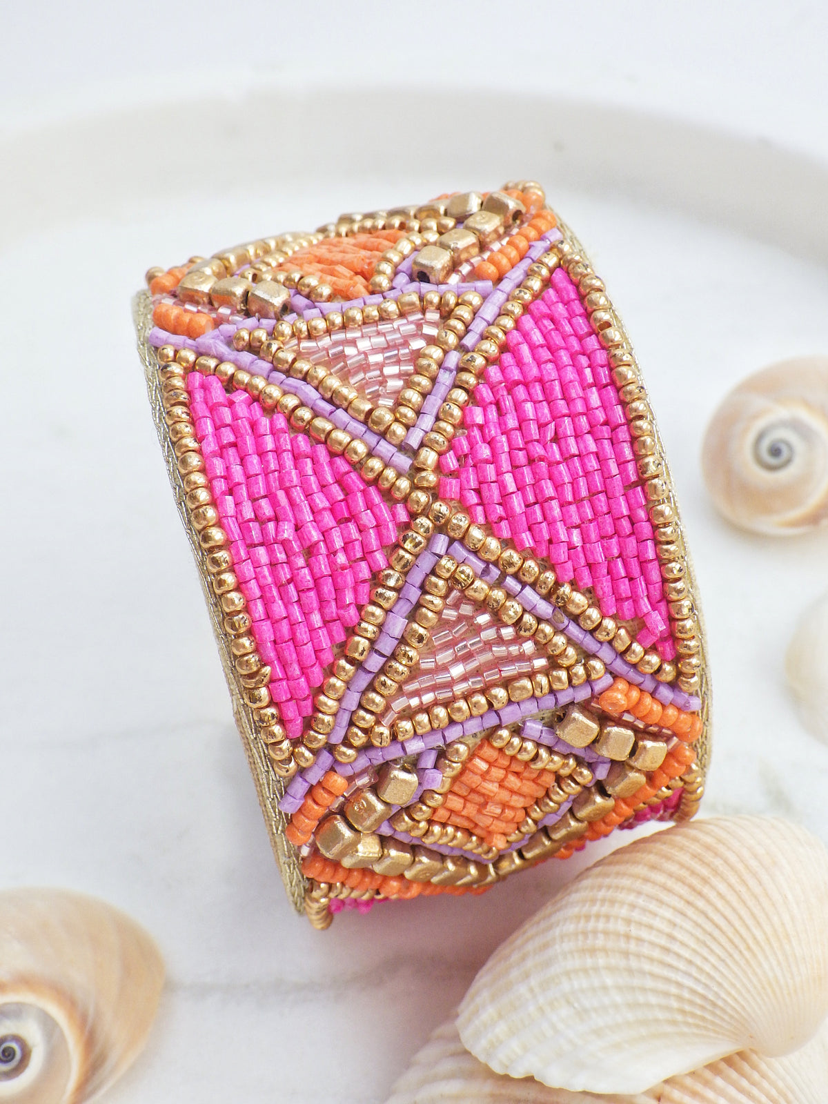 SALE - Armreif - Pinke Raute #11