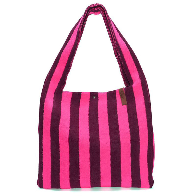 Lot 83 - Shopper Burgunder/Pink Streifen Lois 130