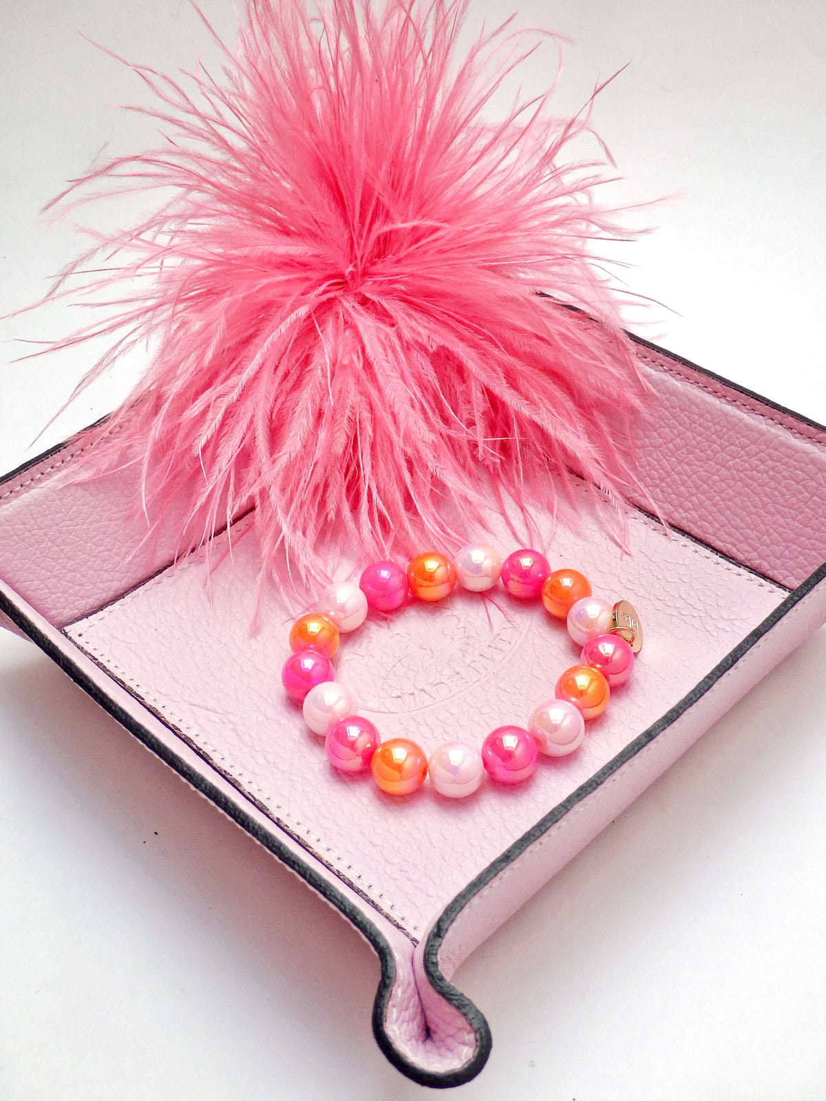 Lederschale/Taschenleerer - Rosa