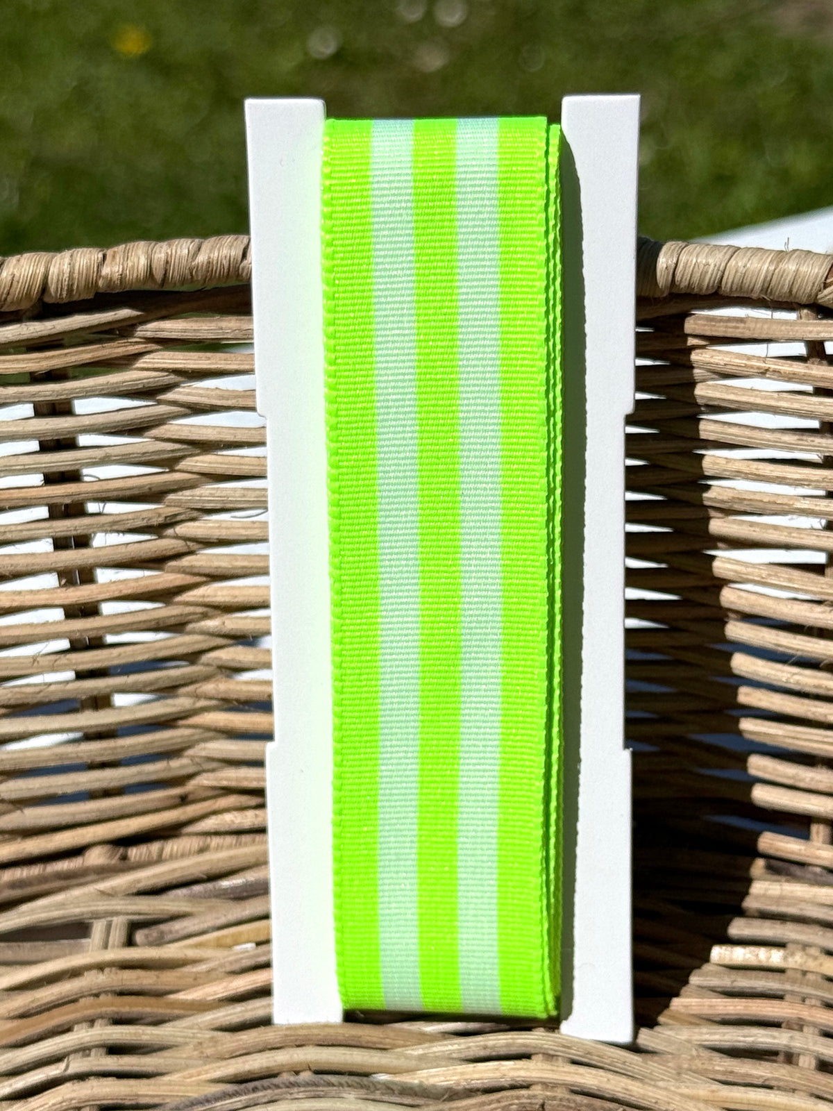 Geschenke Webband - Neongrün gestreift