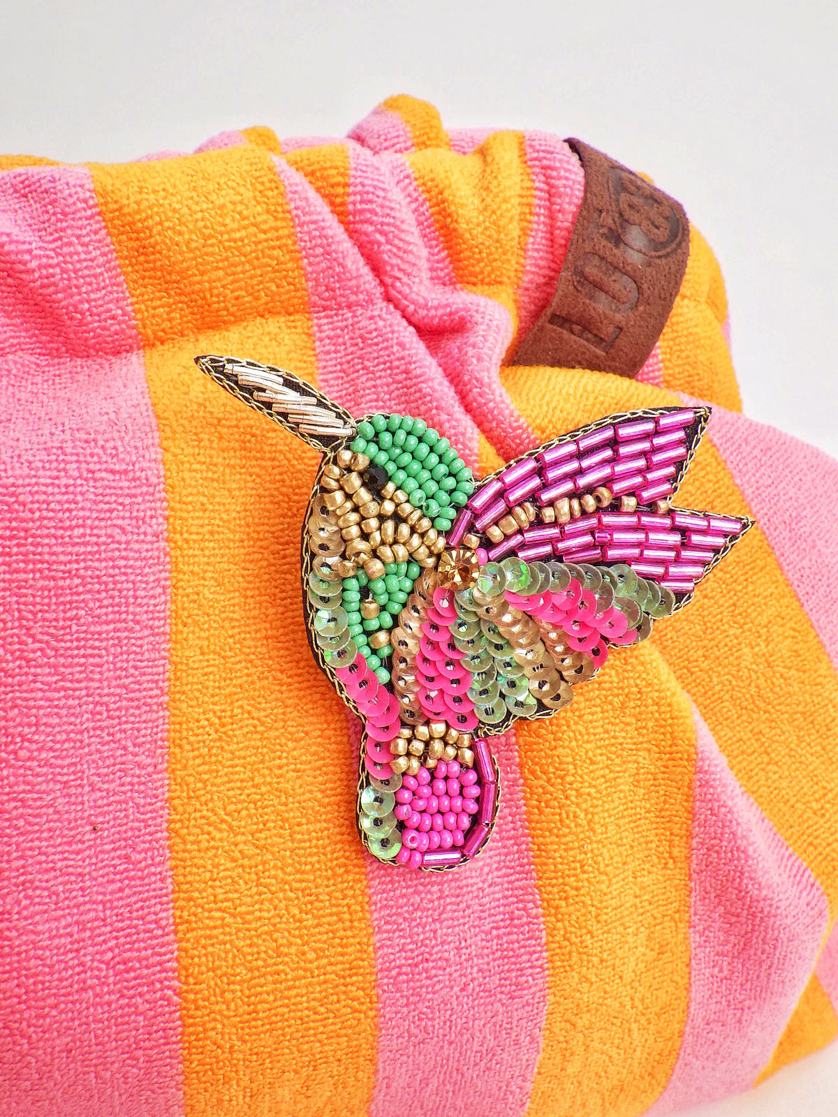 Kolibri - Brosche Pink/Grün