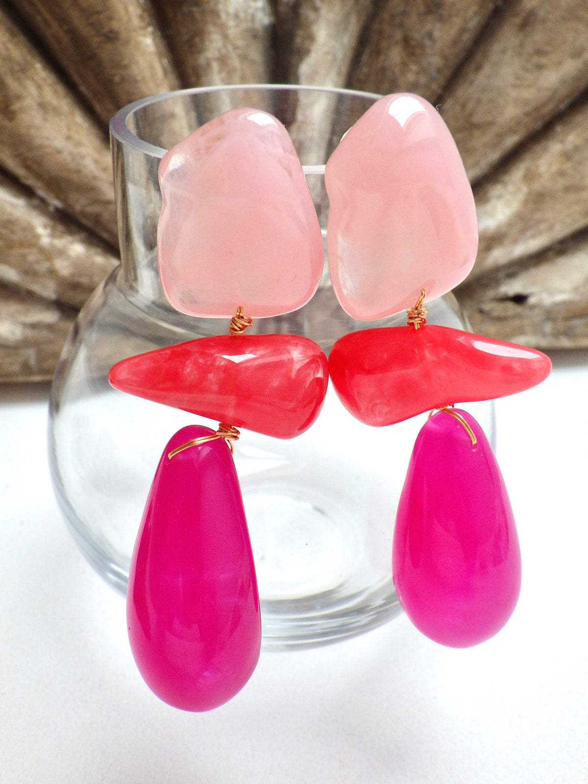 SALE - Ohrringe Rosa/Rot/Pink