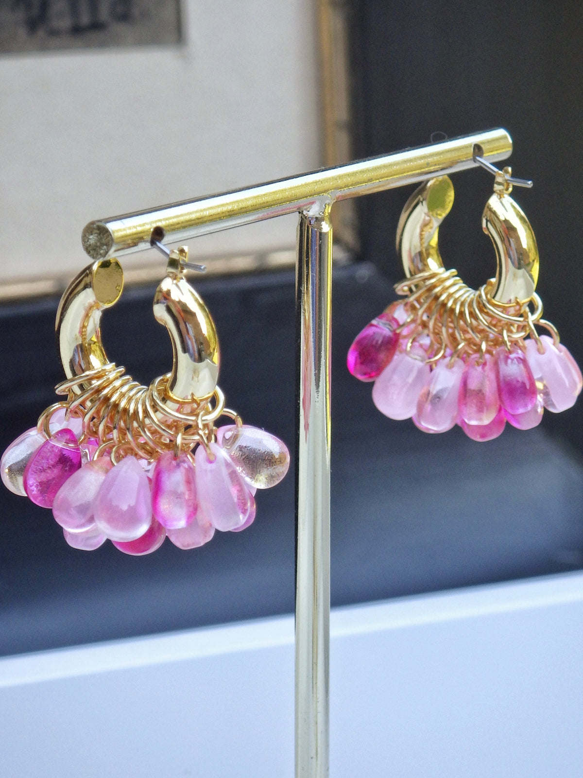SAL ⭐️ Ohrringe - Rosa Tropfen an Creole