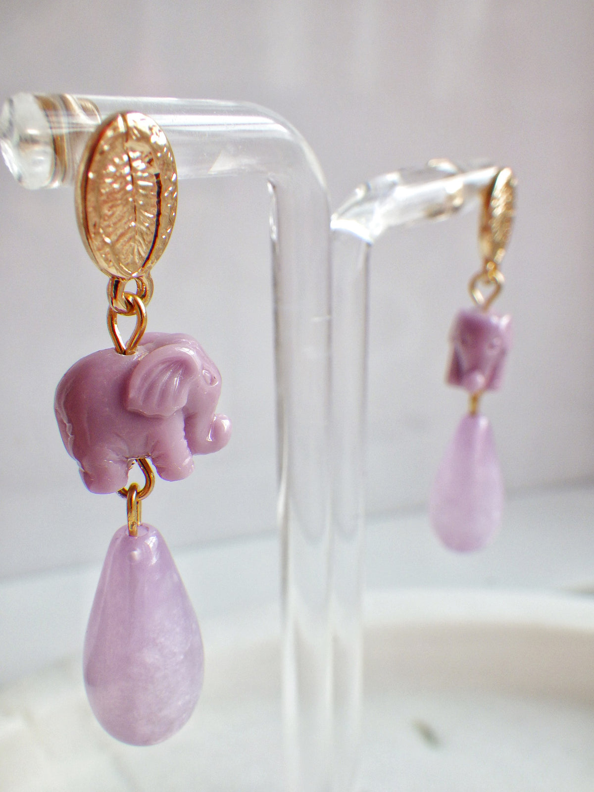 ⭐️ Ohrringe mit Elefant - Altrosa