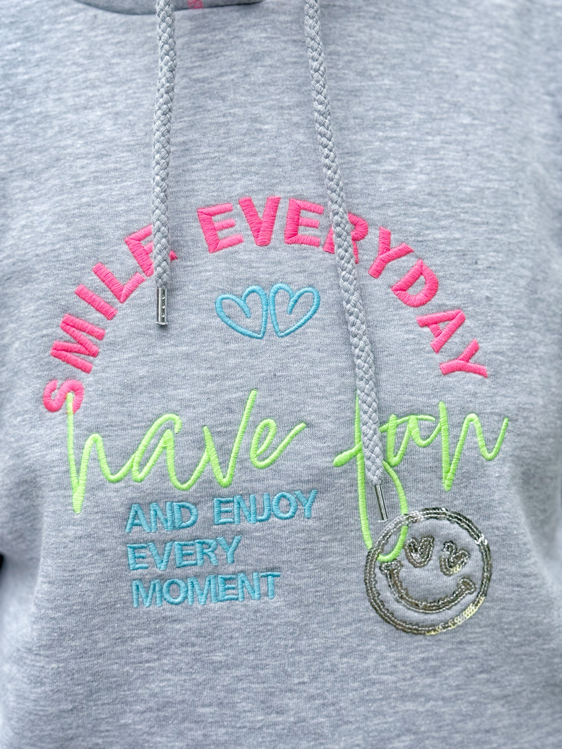 SALE - Zwillingsherz Sweatshirt - Grau Smile Everyday