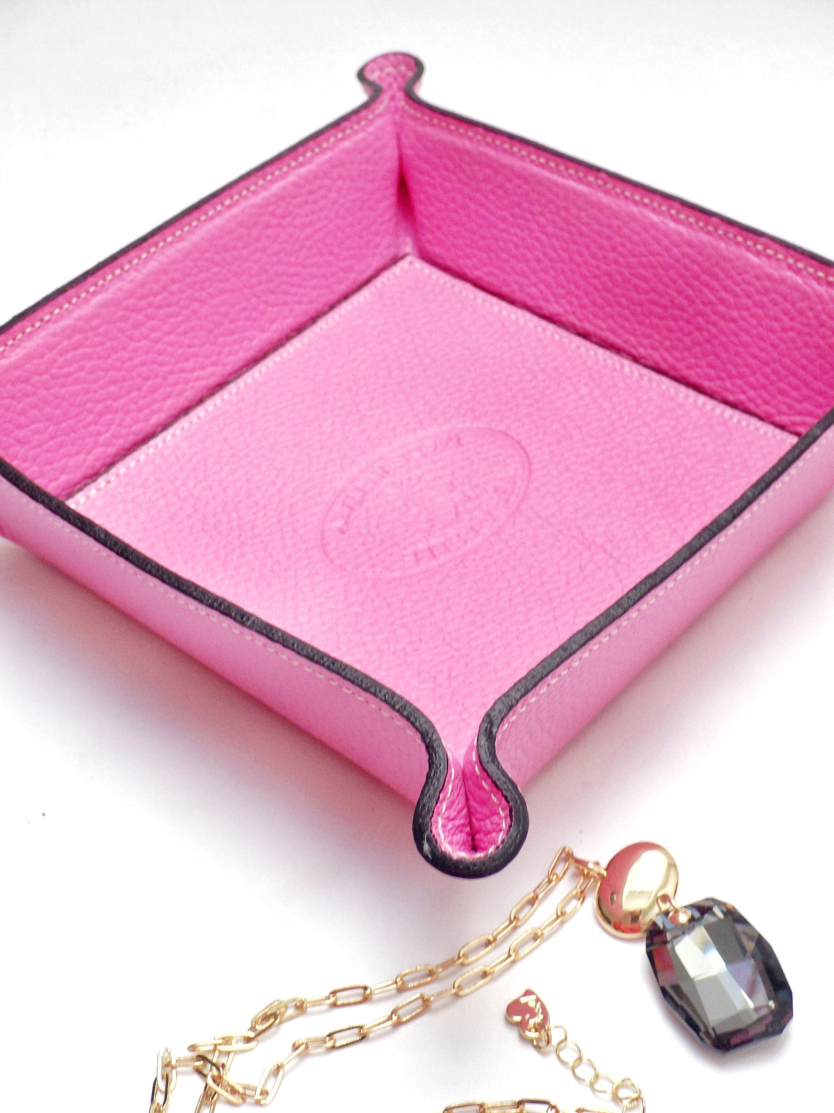Lederschale/Taschenleerer - Pink