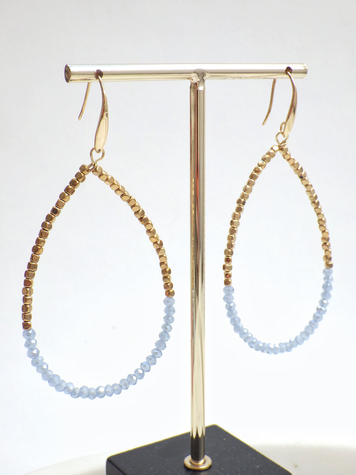 ⭐️ Ohrring - Oval Blau-Gold