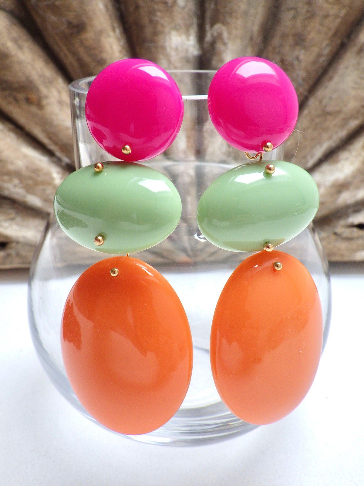 SALE - Ohrringe Pink/Grün/Orange
